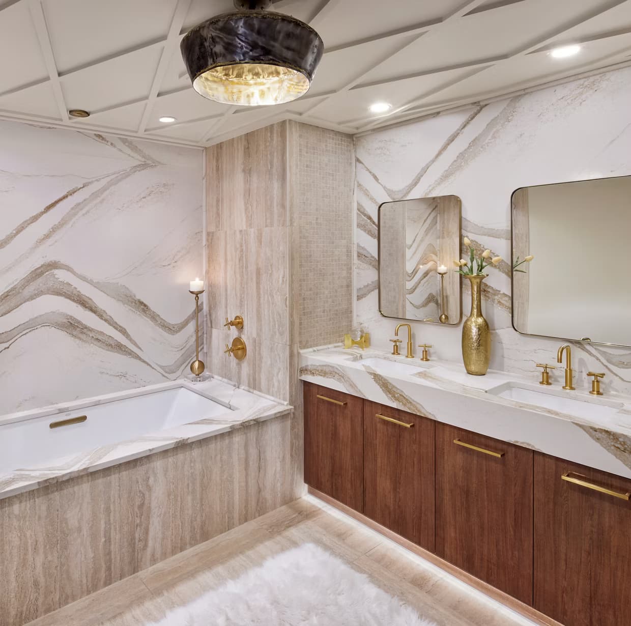 Bathroom countertop refinement with clean vanity installation