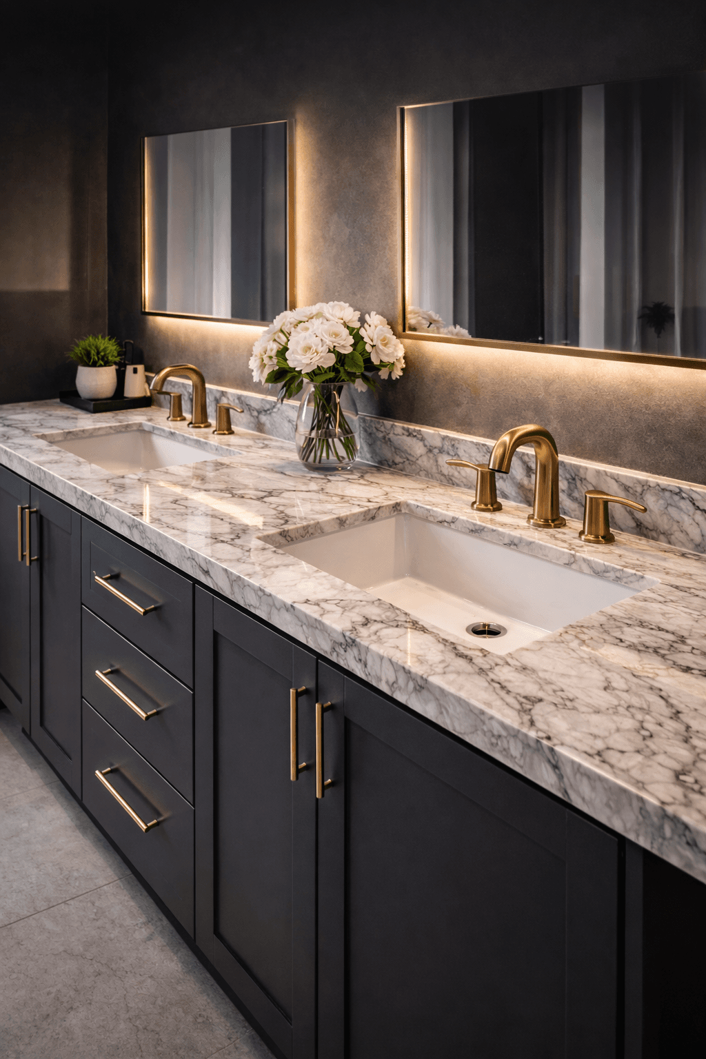 Bathroom vanity countertop upgrade in Orlando with premium finish